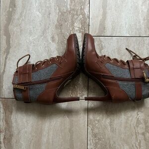 Tommy Hilfiger Brown and Gray Heeled Boots